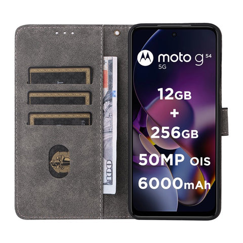 For Motorola Moto G54 5G / G54 Power 5G / G64 5G / G64y 5G Case RFID Blocking Wallet Phone Cover with Strap