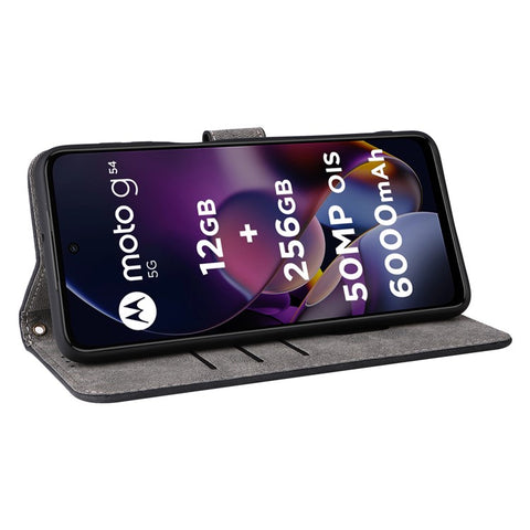 For Motorola Moto G54 5G / G54 Power 5G / G64 5G / G64y 5G Case RFID Blocking Wallet Phone Cover with Strap