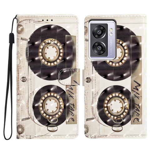 For Oppo A57 4G / A57 (2022) 5G / A77 5G Case 3D Pattern Printing Phone Leather Cover