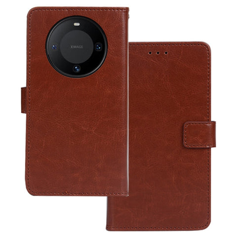 IDEWEI For Huawei Mate 60 Pro Case Slim-Fit Crazy Horse Texture Leather Phone Stand Cover