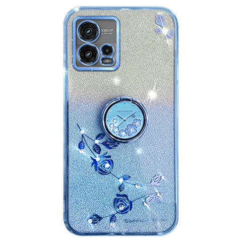 KADEM For Motorola Moto G72 5G Case Ring Kickstand Glitter TPU Phone Cover