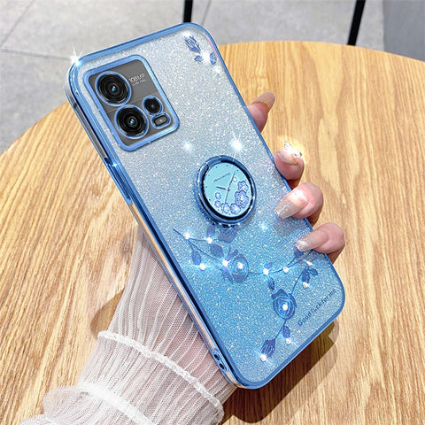 KADEM For Motorola Moto G72 5G Case Ring Kickstand Glitter TPU Phone Cover