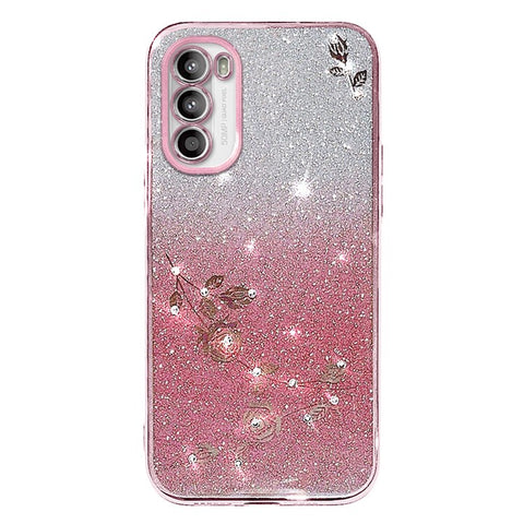 KADEM For Motorola Moto G82 5G / G52 4G / G71s 5G Case Soft TPU Rhinestone Phone Cover with Strap