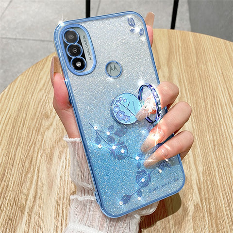 KADEM For Motorola Moto E20 TPU Case Flower Decor Cellphone Cover with Kickstand