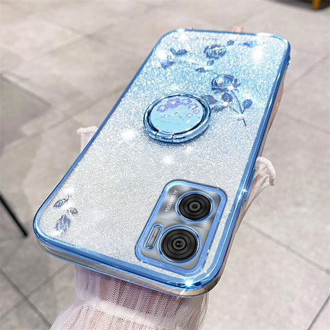 KADEM For Motorola Moto E22 4G / E22i 4G TPU Cover Ring Kickstand Glitter Phone Case