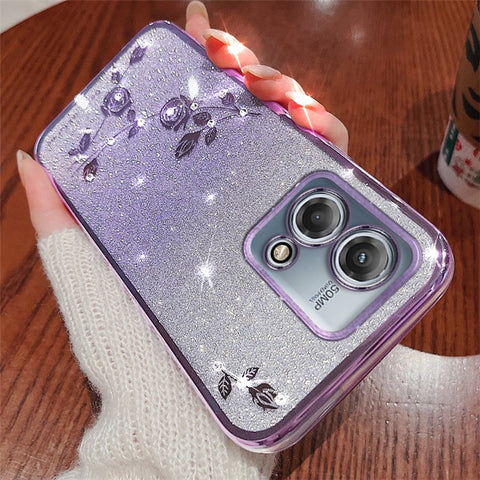 KADEM For Motorola Moto G Stylus 5G (2023) Case Gradient Glitter TPU Phone Cover with Strap