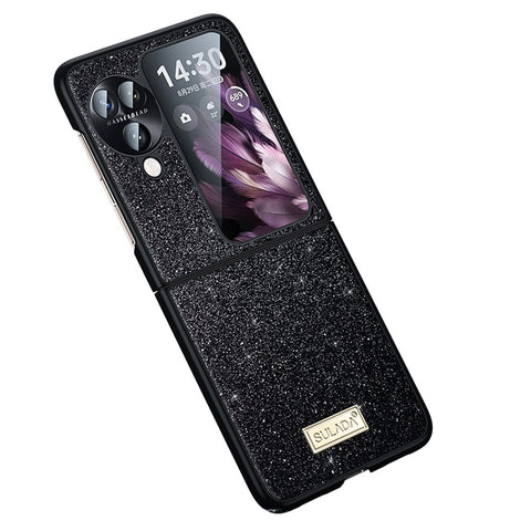 SULADA For Oppo Find N3 Flip 5G Case Glitter Sequins Leather Coated PC + TPU Cover