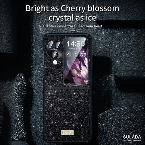 SULADA For Oppo Find N3 Flip 5G Case Glitter Sequins Leather Coated PC + TPU Cover