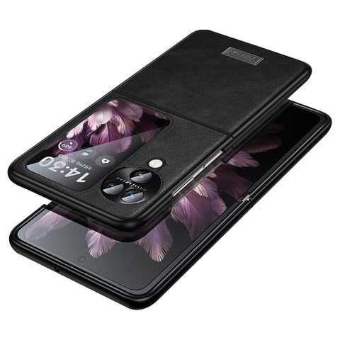 SULADA For Oppo Find N3 Flip 5G Case PU Leather+TPU+PC Folding Phone Cover