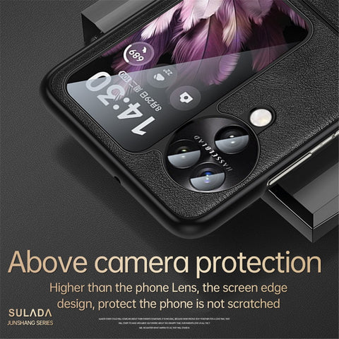 SULADA For Oppo Find N3 Flip 5G Case PU Leather+TPU+PC Folding Phone Cover