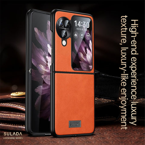 SULADA For Oppo Find N3 Flip 5G Case PU Leather+TPU+PC Folding Phone Cover