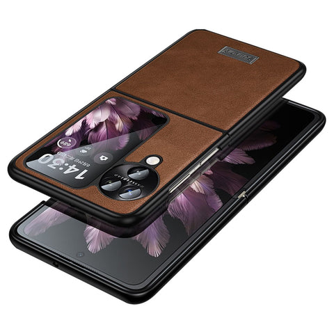 SULADA For Oppo Find N3 Flip 5G Case PU Leather+TPU+PC Folding Phone Cover