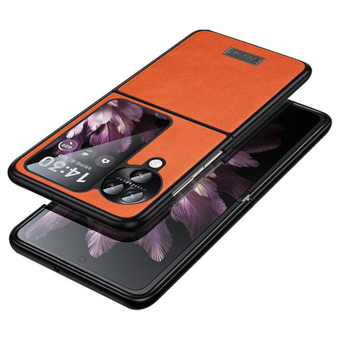 SULADA For Oppo Find N3 Flip 5G Case PU Leather+TPU+PC Folding Phone Cover