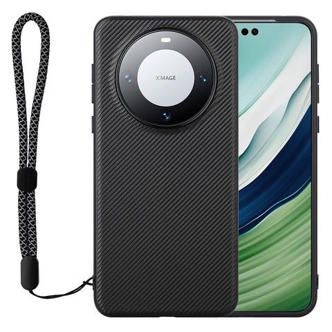 VILI TC Series for Huawei Mate 60 Pro Case PU Leather Coated TPU Phone Cover with Strap