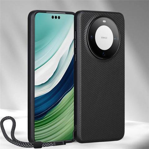 VILI TC Series for Huawei Mate 60 Pro Case PU Leather Coated TPU Phone Cover with Strap