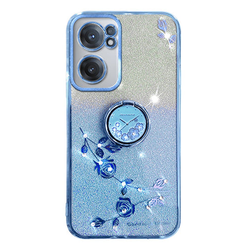 KADEM For OnePlus Nord CE 2 5G Case TPU Ring Kickstand Glitter Mobile Phone Protector