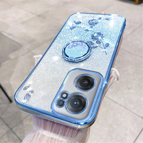 KADEM For OnePlus Nord CE 2 5G Case TPU Ring Kickstand Glitter Mobile Phone Protector