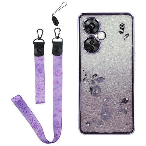 KADEM For OnePlus Nord CE 3 Lite 5G / Nord N30 5G / Oppo K11x 5G Case Glitter TPU Phone Cover with Strap