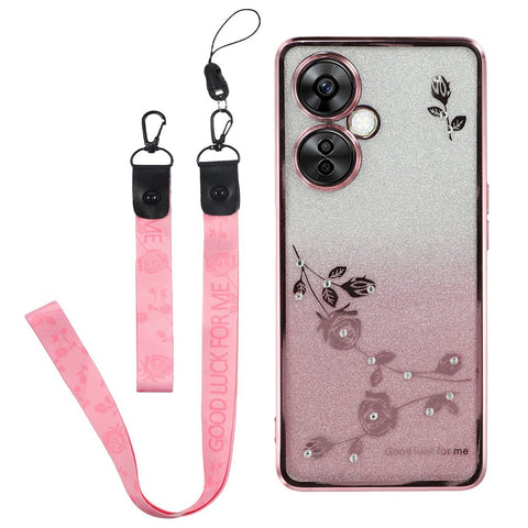 KADEM For OnePlus Nord CE 3 Lite 5G / Nord N30 5G / Oppo K11x 5G Case Glitter TPU Phone Cover with Strap