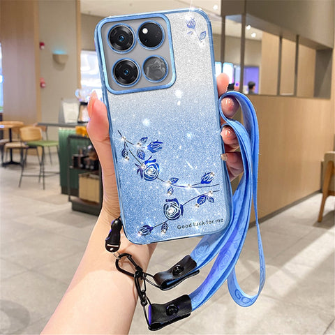 KADEM For OnePlus Ace Racing 5G Case Glitter Phone TPU Drop-proof Cover with Strap