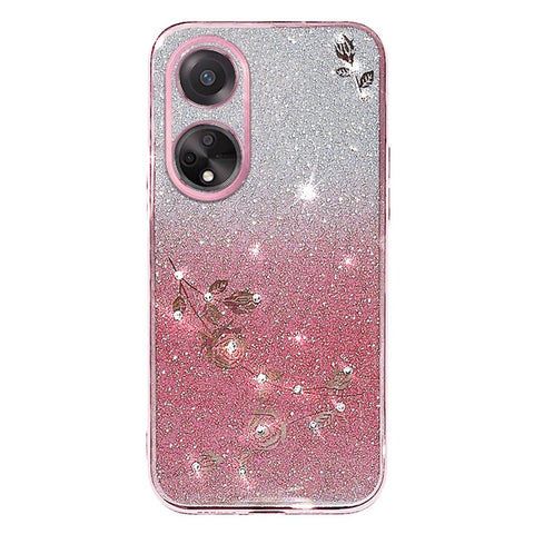 KADEM For Oppo A78 4G Case Gradient Glitter TPU Phone Back Cover with Strap