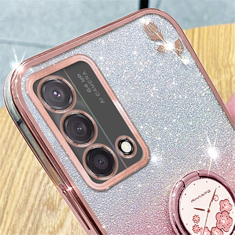 KADEM For Oppo A74 4G / F19 / F19s / A95 4G / Reno6 Lite Case Glitter TPU Kickstand Phone Cover