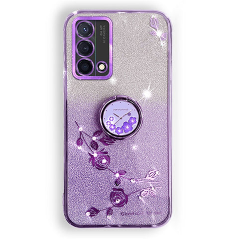 KADEM For Oppo A74 4G / F19 / F19s / A95 4G / Reno6 Lite Case Glitter TPU Kickstand Phone Cover