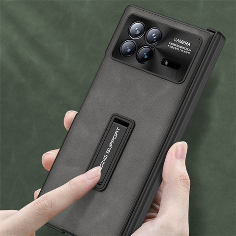 GKK For Xiaomi Mix Fold 3 5G Case Tempered Glass Film Leather+PC Matte Cover with Magnetic Hinge