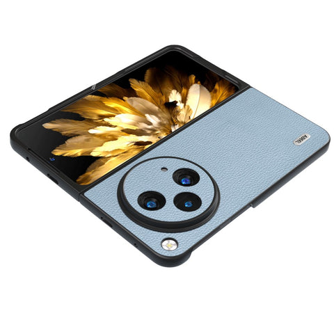 ABEEL For Oppo Find N3 5G / OnePlus Open Case Litchi Texture Genuine Cow Leather Coating Cover