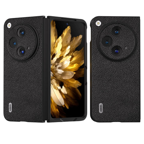 ABEEL For Oppo Find N3 5G / OnePlus Open Case Litchi Texture Genuine Cow Leather Coating Cover