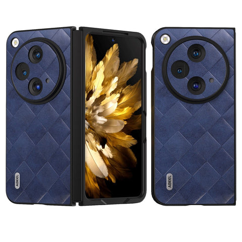 ABEEL For Oppo Find N3 5G Case PU Leather Grid Texture Shockproof Phone Cover