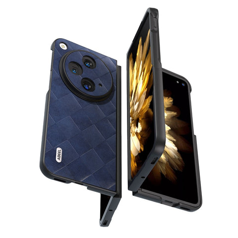 ABEEL For Oppo Find N3 5G Case PU Leather Grid Texture Shockproof Phone Cover