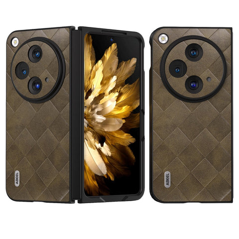 ABEEL For Oppo Find N3 5G Case PU Leather Grid Texture Shockproof Phone Cover