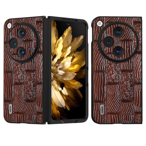 ABEEL For Oppo Find N3 5G Case Genuine Cow Leather Mahjong Texture Back Cover