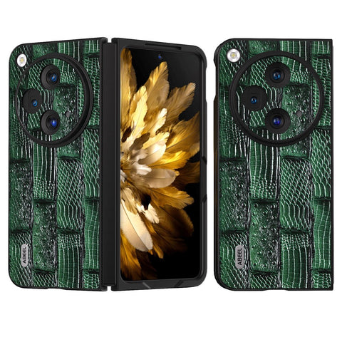 ABEEL For Oppo Find N3 5G Case Genuine Cow Leather Mahjong Texture Back Cover