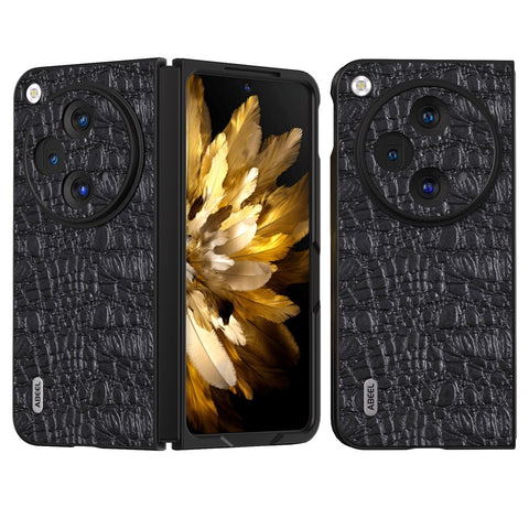 ABEEL For Oppo Find N3 5G Case Genuine Cow Leather Canopy Texture Phone Back Cover