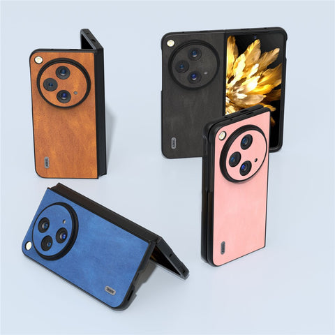 ABEEL For Oppo Find N3 5G Case Retro Leather Coated PC Phone Cover