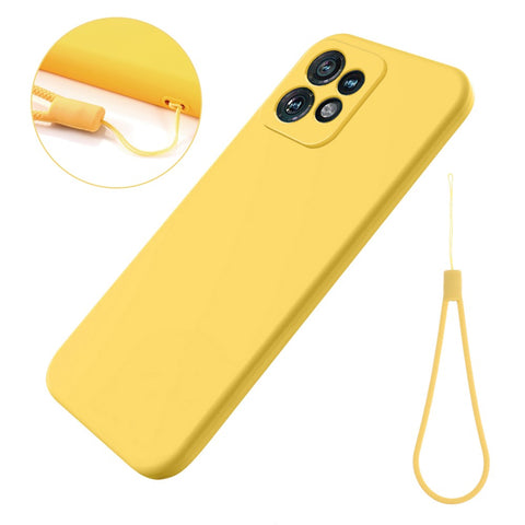 For Motorola Edge+ (2023) Case Liquid Silicone Mobile Phone Cover with Strap