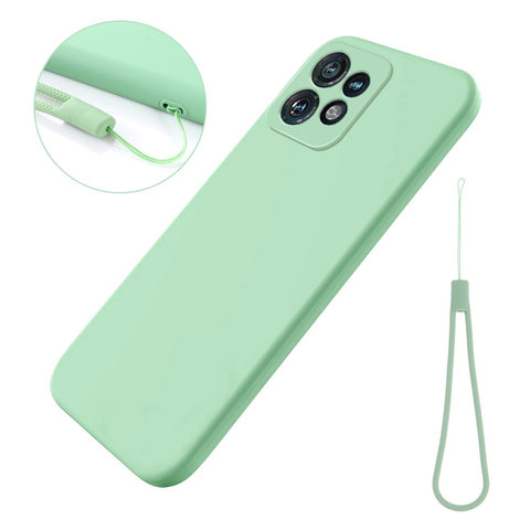 For Motorola Edge+ (2023) Case Liquid Silicone Mobile Phone Cover with Strap
