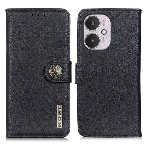 KHAZNEH For Xiaomi Redmi 13C 4G / 5G / 13R 5G / Poco M6 5G / Poco C65 4G Case Cowhide Texture Stand Wallet Smartphone Cover