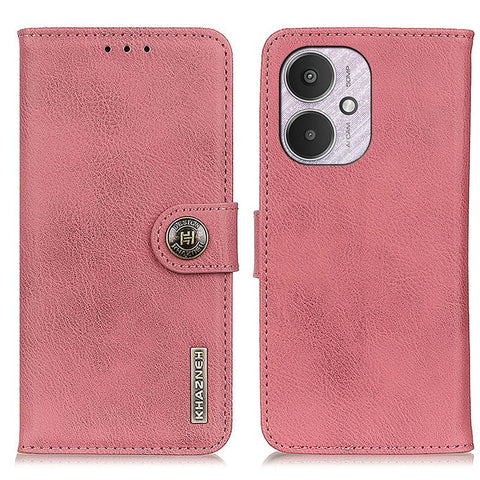 KHAZNEH For Xiaomi Redmi 13C 4G / 5G / 13R 5G / Poco M6 5G / Poco C65 4G Case Cowhide Texture Stand Wallet Smartphone Cover