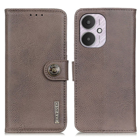 KHAZNEH For Xiaomi Redmi 13C 4G / 5G / 13R 5G / Poco M6 5G / Poco C65 4G Case Cowhide Texture Stand Wallet Smartphone Cover