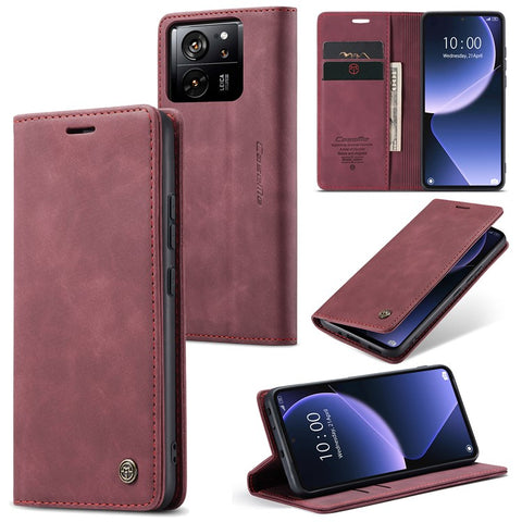 CASEME 013 Series For Xiaomi 13T / 13T Pro / Redmi K60 Ultra Case PU Leather Folio Stand Phone Cover