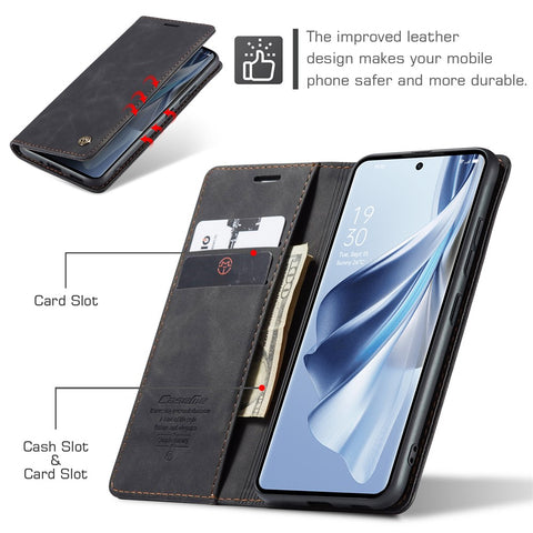 CASEME 013 Series For Oppo Reno10 5G (Global) /  Reno10 Pro 5G (Global) Case PU Leather Wallet Flip Cover