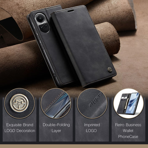 CASEME 013 Series For Oppo Reno10 5G (Global) /  Reno10 Pro 5G (Global) Case PU Leather Wallet Flip Cover