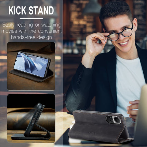 CASEME 013 Series For Oppo Reno10 5G (Global) /  Reno10 Pro 5G (Global) Case PU Leather Wallet Flip Cover