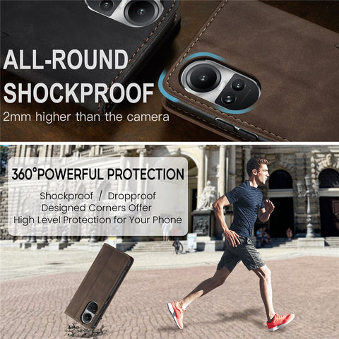 CASEME 013 Series For Oppo Reno10 5G (Global) /  Reno10 Pro 5G (Global) Case PU Leather Wallet Flip Cover