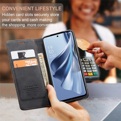 CASEME 013 Series For Oppo Reno10 5G (Global) /  Reno10 Pro 5G (Global) Case PU Leather Wallet Flip Cover