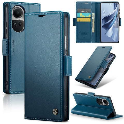 For Oppo Reno10 5G (Global) / Reno10 Pro 5G (Global) Leather Case CASEME 023 RFID Blocking 3 Card Slot Mobile Cover