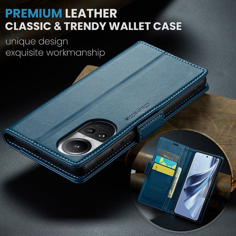 For Oppo Reno10 5G (Global) / Reno10 Pro 5G (Global) Leather Case CASEME 023 RFID Blocking 3 Card Slot Mobile Cover